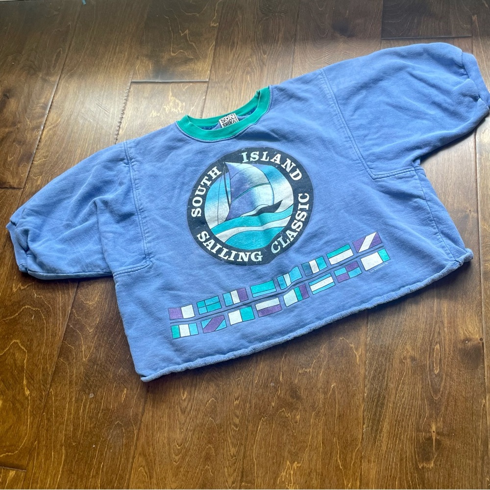 Vintage *very unique* cropped thick cotton nautical shirt ❤️